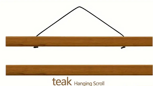 Teak Hanging Scroll 20"